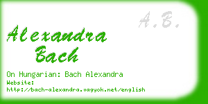 alexandra bach business card